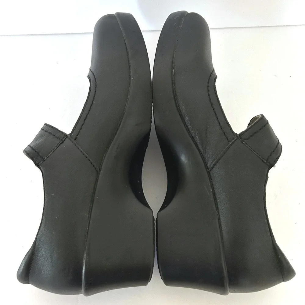 Alegria Ella Mary Jane Womens 38 US 8 Black Leather Shoes Wedge Rocker ELL-601